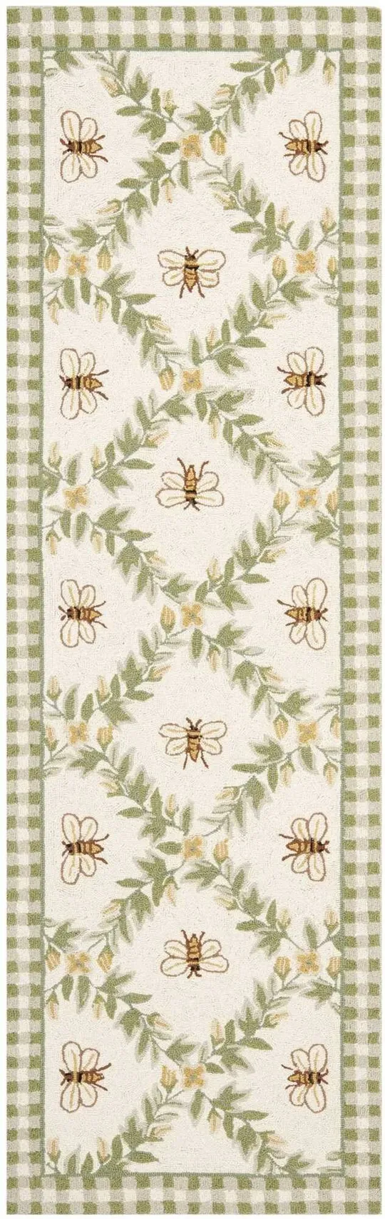 Safavieh Chelsea HK55A 3&9x22 x 5&9x22 Ivory - Green Area Rug