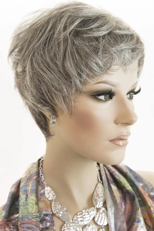 Short Monofilament Allure Jon Renau Straight Blonde Brunette Red Grey Wigs - Med Red & Pale Natural Golden ...