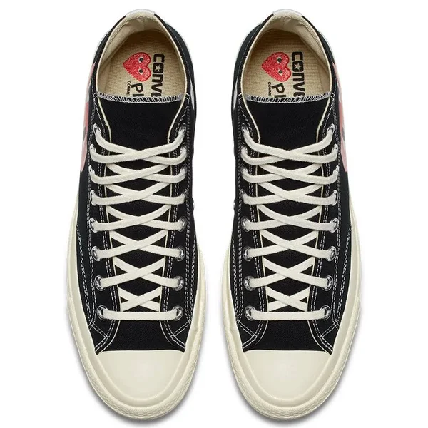 Comme des Garcons Play Black Converse Edition Half Heart Chuck 70 High Sneakers