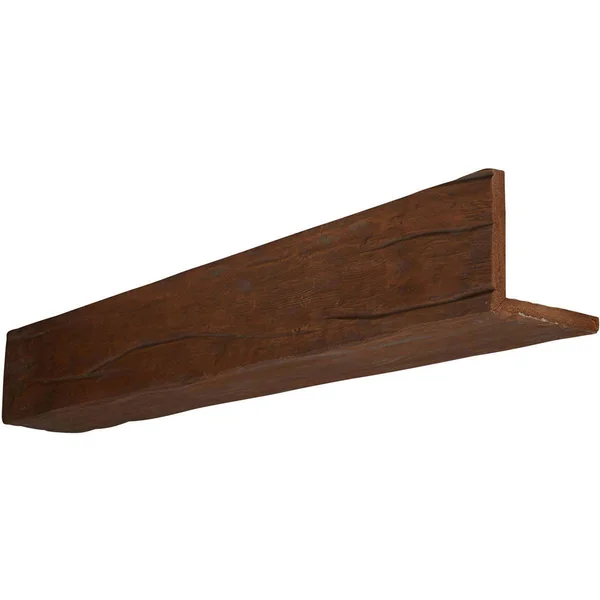 Ekena Millwork BMRW2C0060X060X120PE 6x22W x 6x22H x 10&L 2-Sided (L-beam) Riverwood Endurathane Faux Wood Ceiling Beam - Natural