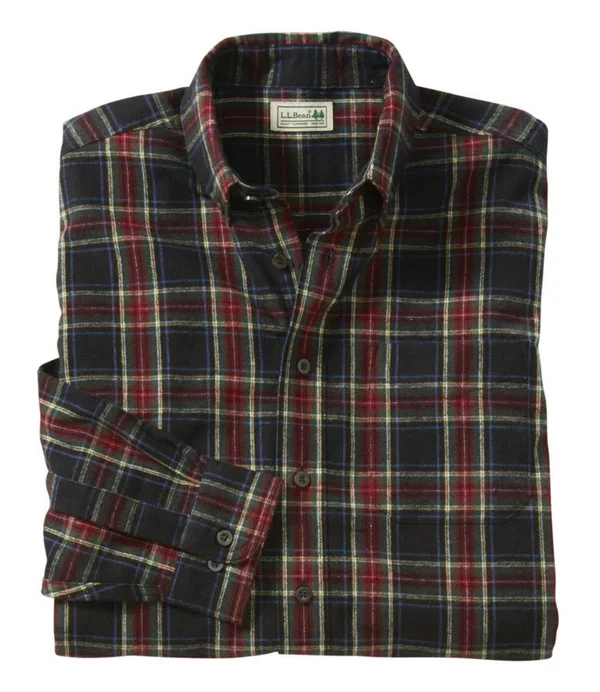 Scotch Plaid Flannel Shirt - Traditional Fit Black Medium, L.L.Bean