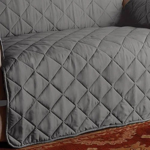 Innovative Textile Solutions Microfiber Solid Ultimate Loveseat Furniture Protector Slipcover - Gray, 132 x 98.5"