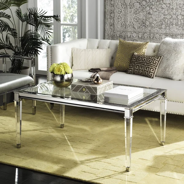 Safavieh Charleston Acrylic Coffee Table - Silver