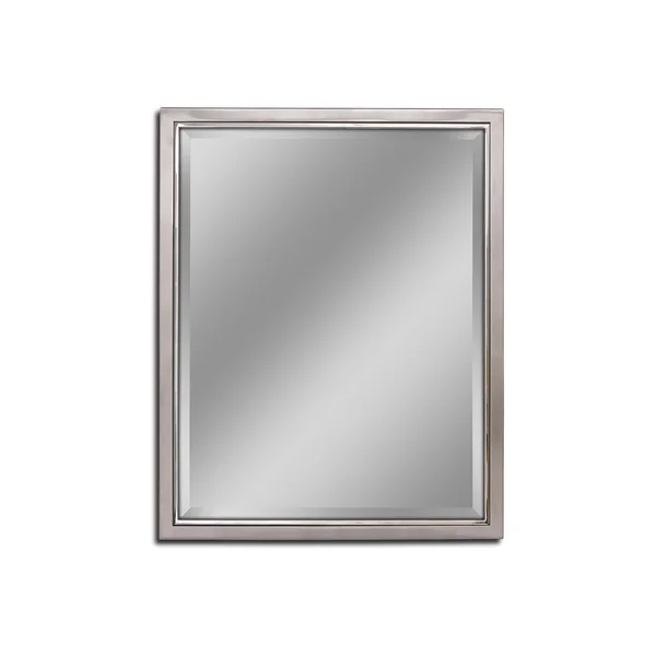 24 in. W x 30 in. H Classic Metal Framed Wall Mirror in Brush Nickel, Chrome