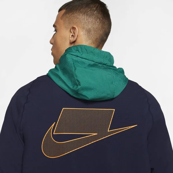 Nike Mens Activewear Jacket Green 2XL Dri Fit Colorblock Windbreaker