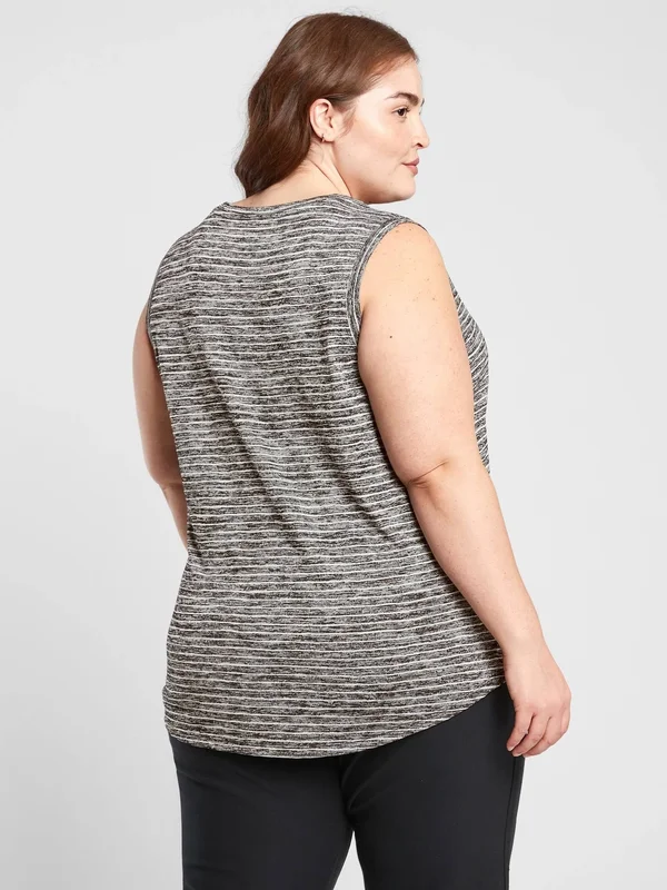 Athleta Women's Breezy Tank Stripe Breezy Stripe Black Plus Size 3X