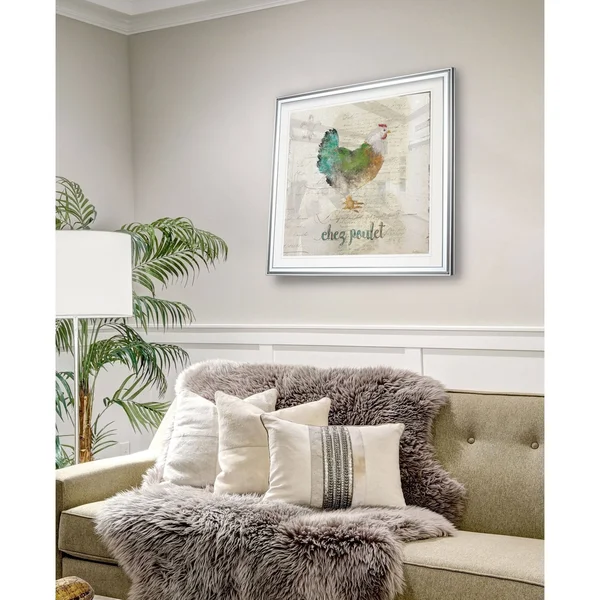 Flowers on Denim IV -Framed Giclee Print - 38 x 38