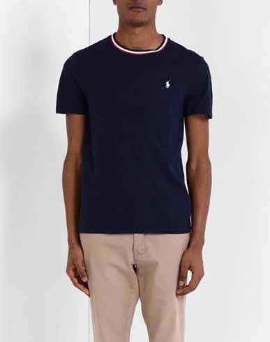 Polo Ralph Lauren T-Shirt Col Rond Details De Col en Coton Pique Logo Pony Player T Shirt