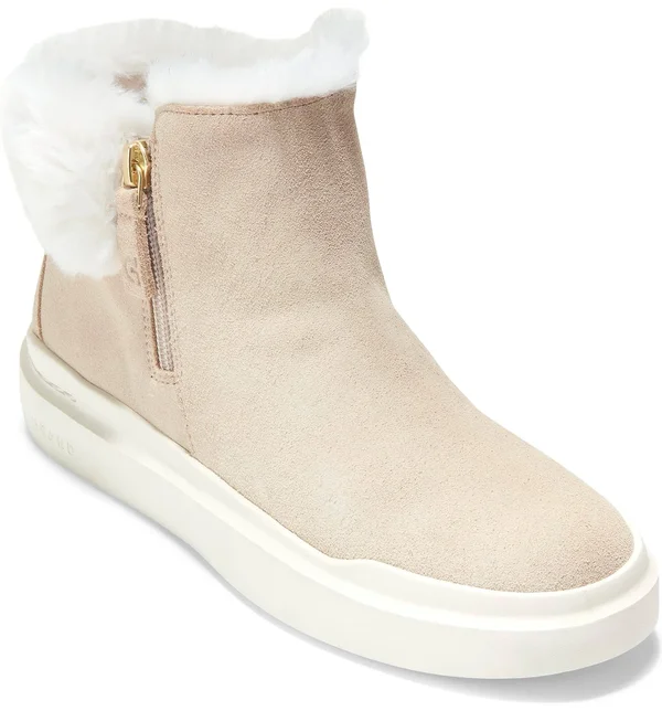Cole Haan Grandpro Rally Faux Fur Trim Bootie - Brown - 6 B
