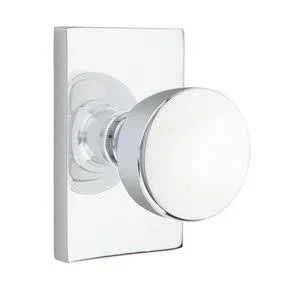 Brass Modern Hardware - Half Dummy Laurent Door Knob and Modern Rectangular Rose in Polished Chrome - 5052LAU.HALF.US26 - Emtek