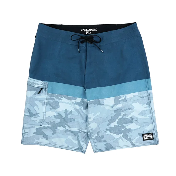 Pelagic Men's Blue Water Fishing Board Shorts Gray Size - 32