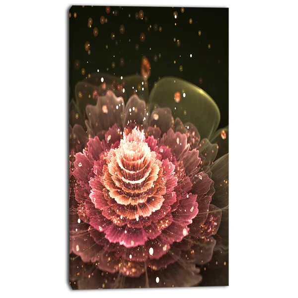 Fractal Abstract Pink Flower - Floral Art Canvas Print