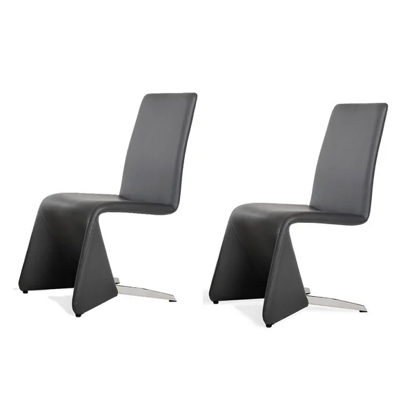 Benjara BM223488 Fully Leatherette Upholstered Metal Frame Dining Chair Black - Set of 2