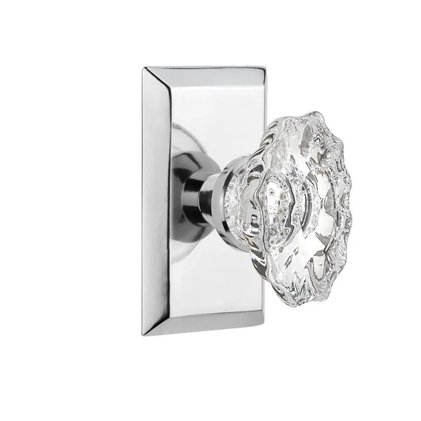 Nostalgic Warehouse 713755 Studio Plate Single Dummy Chateau Door Knob, Bright Chrome