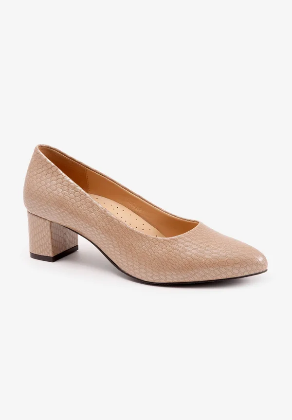 Trotters Women's Kari Pump, Size: 5, Taupe Snake Leather