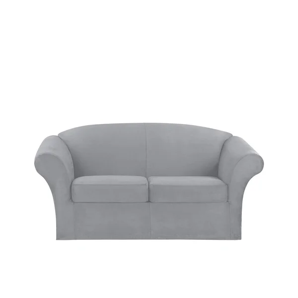 Ultimate Stretch Loveseat Suede Slipcover Light Gray - Sure Fit