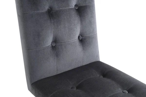 Chic Home Liam Grey Tufted Velvet Polished Brass Metal Dining Side Chair