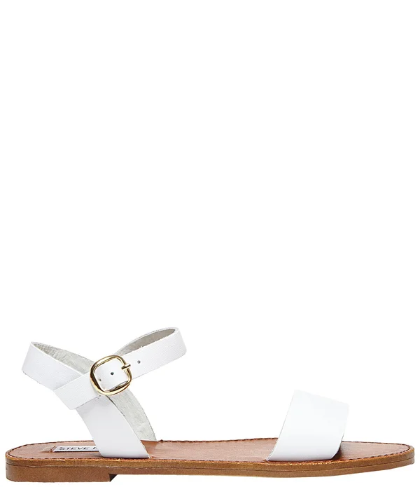 Steve Madden Donddi Sandal Women's Sandals White Leather : 5 M