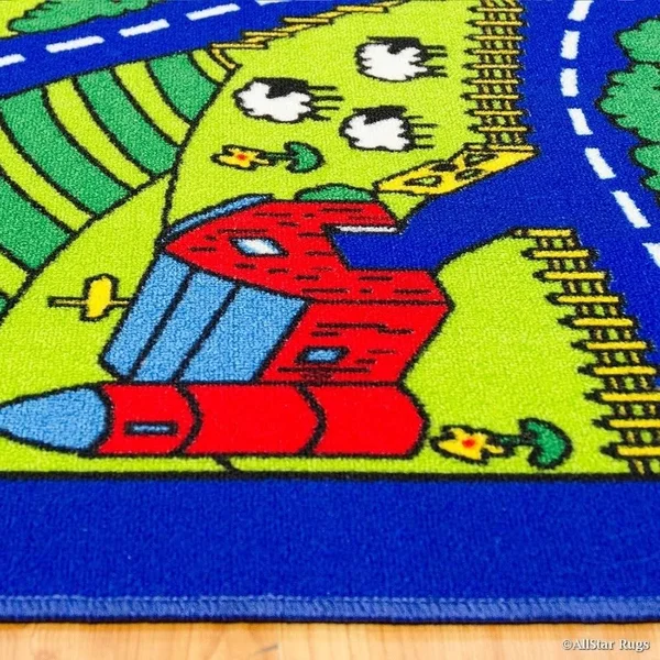 Allstar Kids Street Map with Vibrant Colors Rug - 6& 10x22 x 4& 11x22