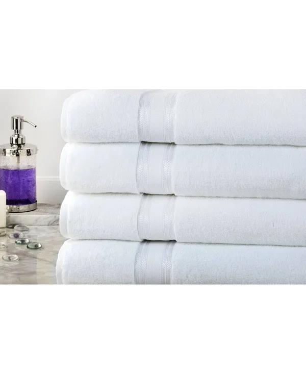 100% Cotton Zero Twist Oversized Set of 4 Bath Sheets - Glacier Grey