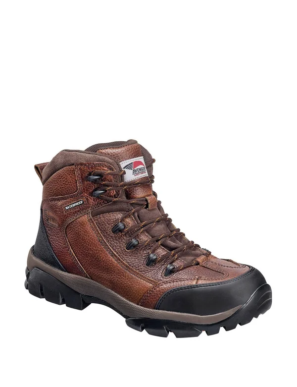 Avenger Men's Brown Waterproof Breathable Work Boots - Composite Toe