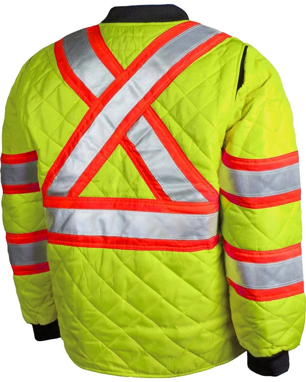 Work King Adult Quilted Safety Jacket Green 2XL