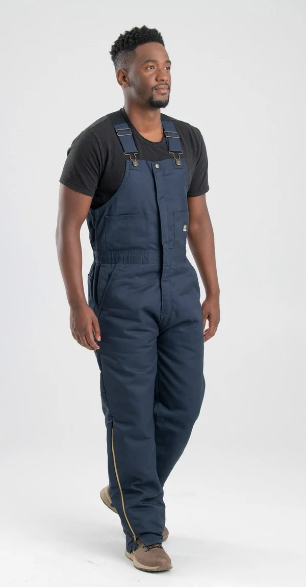Berne Men's Deluxe Twill Insulated Bib Overall Navy - XL/Tall