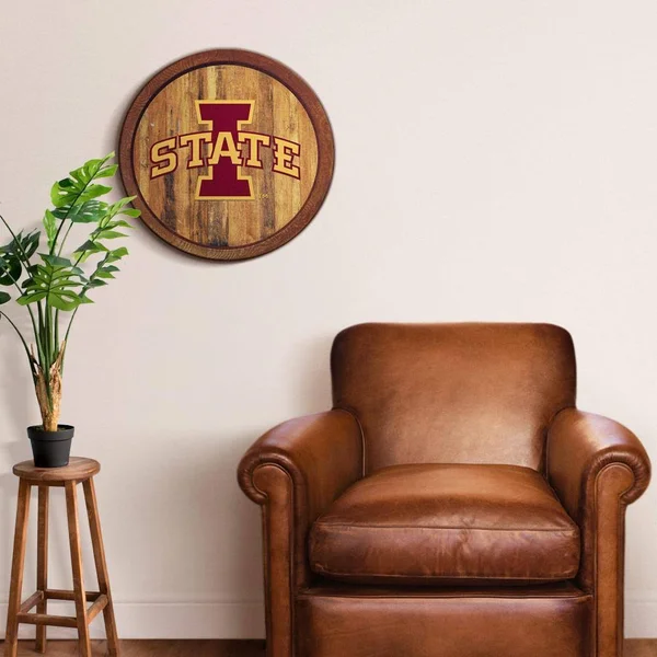 Iowa State Cyclones 20x22 Barrel Team Logo Wall Sign- Logo-Color