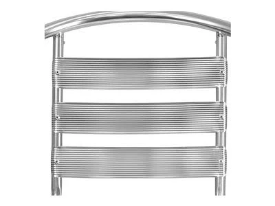 Flash Furniture 4-Pack Aluminum Commercial Indoor-Outdoor Restaurant Stack Chair with Triple Slat Back