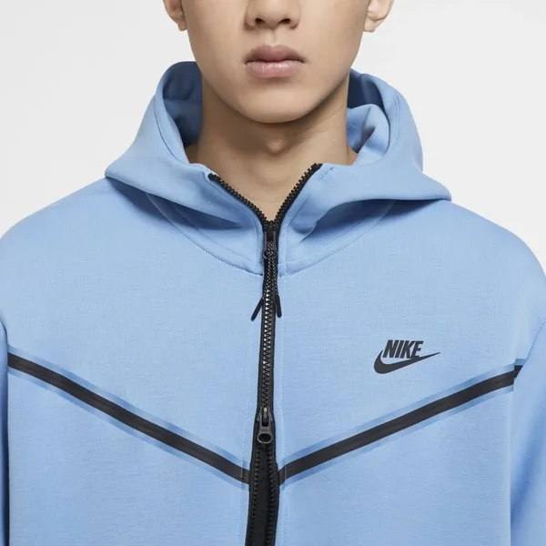 Nike Mens Tech Fleece Full-Zip Hoodie - Blue Beyond/Black Size S