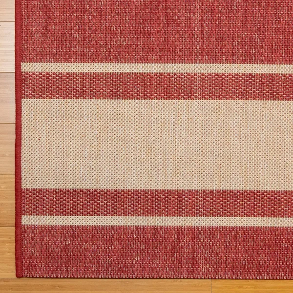 Gertmenian Paseo Castro Grain Indoor/Outdoor Rug, Red, 5x7 ft