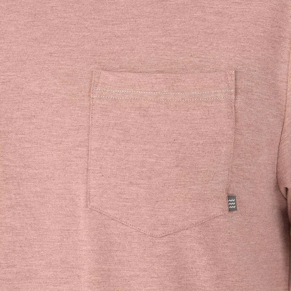 Free Fly Apparel Bamboo Flex Pocket Tee for Men - Heather Adobe Red, Large