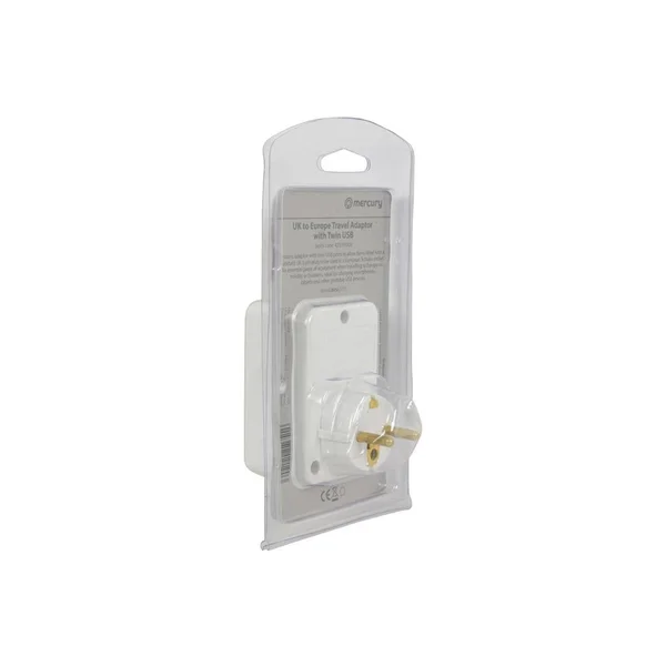 Mercury UK to Europe Travel Adaptor with Twin USB