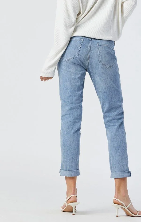 Mavi Women's ADA Boyfriend in Light Brushed Organic Blue, Women's Jeans