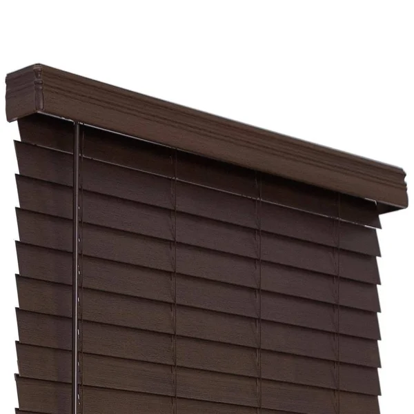 Allen + Roth 2.5-in Slat Width 38.75-in x 72-in Cordless Brown Faux Wood Room Darkening Horizontal Blinds - DFHSC4272-38.75