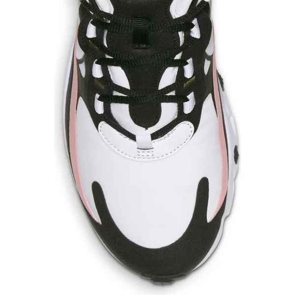 Nike Air Max 270 React - Womens Casual Running Shoes - Black/White/Bleached Coral, Size 10.0