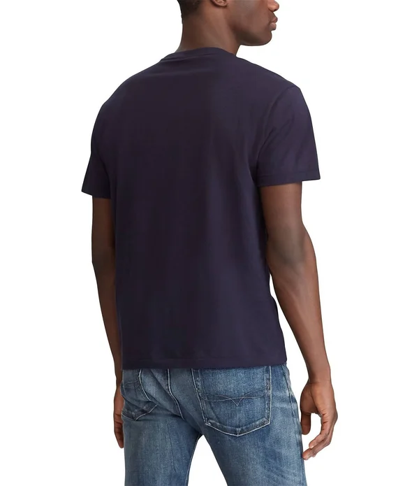 Polo Ralph Lauren Classic-Fit Short-Sleeve V-Neck Tee, Mens, XL, Dress Shirt Blue