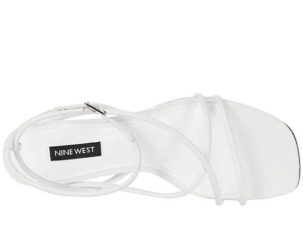 Nine West Women's Nolan Strappy Sandal - Size: 9, White Leather