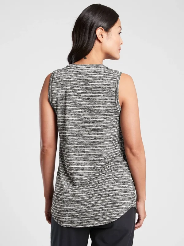 Athleta Women's Breezy Tank Stripe Breezy Stripe Black Plus Size 3X