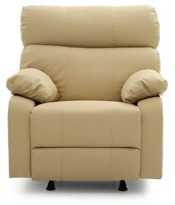 Glory Furniture Manny Faux Leather Rocker Recliner in Beige - G536-RC