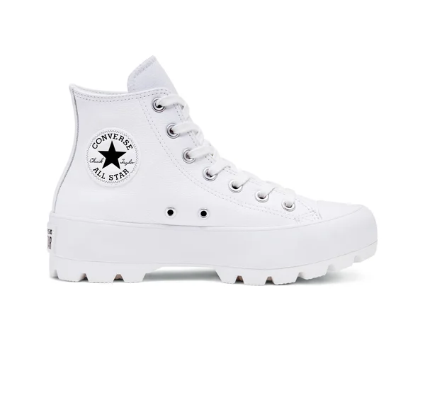 Converse White Leather Chuck Taylor All Star Lugged High Sneakers