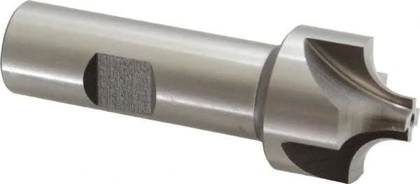 Niagara Cutter N14425 High Speed Steel Corner Rounding End Mill, Weldon Shank, Uncoated Finish, Roughing/Finishing Cut, Non-Cent