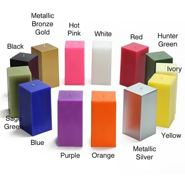 Zest Candle 3 in. x 6 in. Yellow Square Pillar Candle Bulk (12-Case)