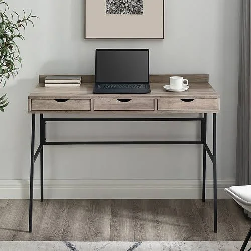 Walker Edison - Industrial Wood 3-Drawer Computer Desk - Gray Wash