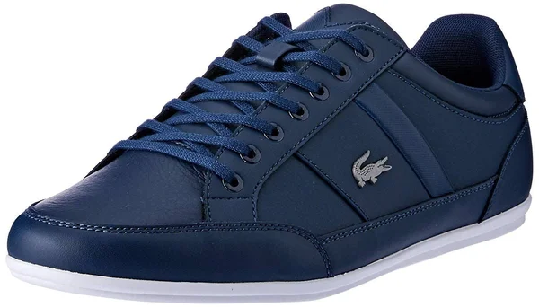 Lacoste Chaymon Bl 1 Navy White Leather Mens Trainers - 9 UK