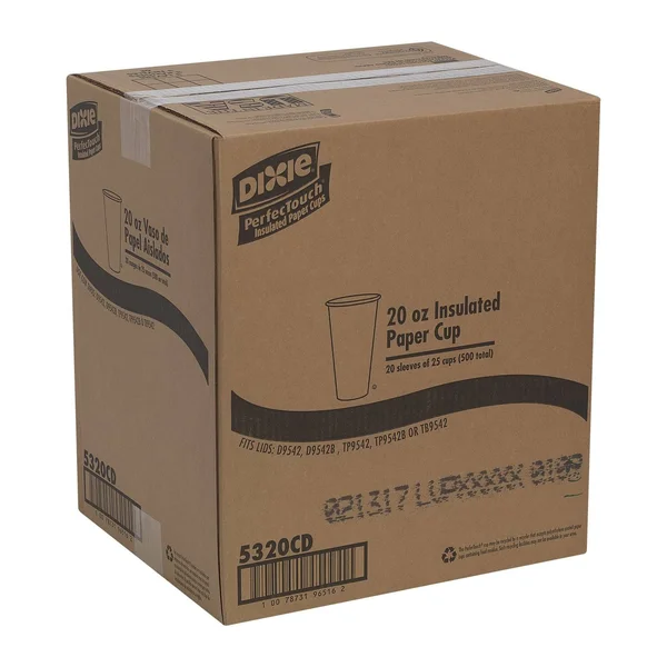Dixie Hot Cups - Paper, 20oz, Coffee Dreams Design, 25/Pack, 20 Packs/Carton