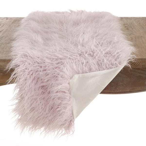 Saro Lifestyle Mongolian Faux Fur Runner - Rose - 16x22x90x22