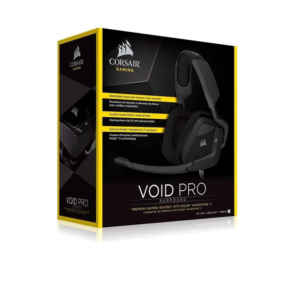 Corsair Gaming Surround Over-Ear Headset - Uni-Directional - Black