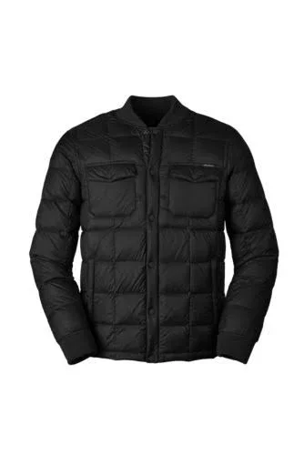Eddie Bauer Men's Stratuslite Down Snap Jac - Black - XL