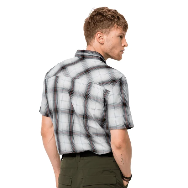 Jack Wolfskin Mens Hot Chili Shirt Dusty Grey Checks XXL